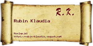 Rubin Klaudia névjegykártya