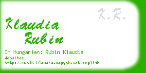 klaudia rubin business card